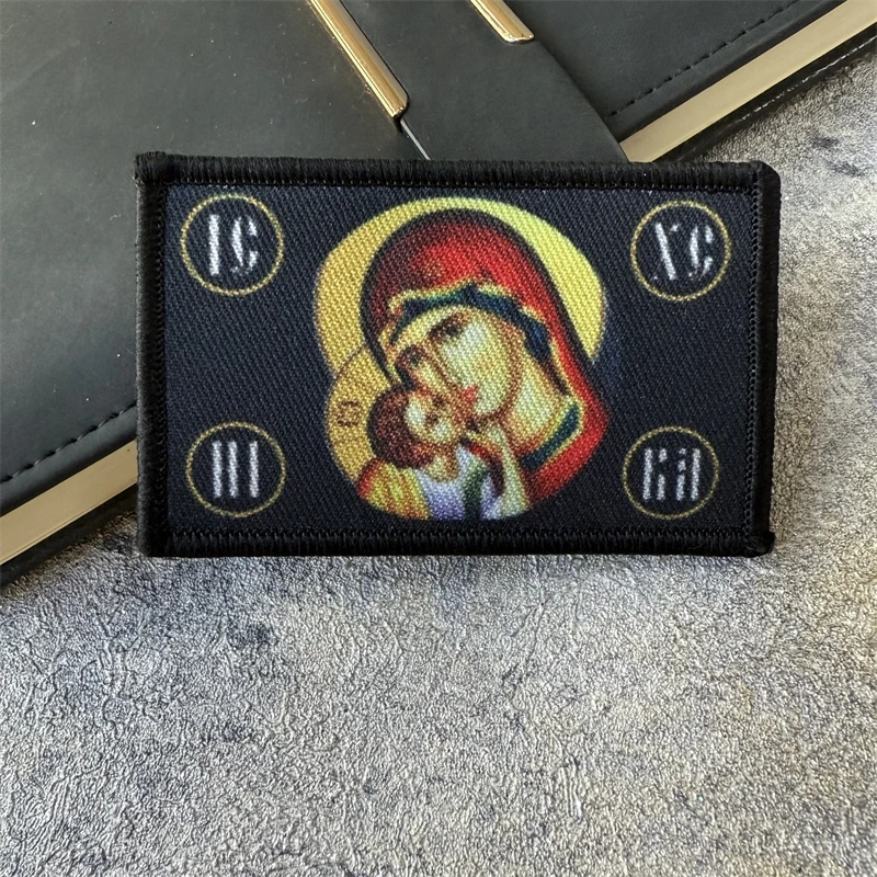 Insignia de moral de la madre de Dios de Vladimir, parche táctico, brazalete militar, gancho y bucle, mochila para exteriores, accesorios para sombrero, pegatinas - imagen 4
