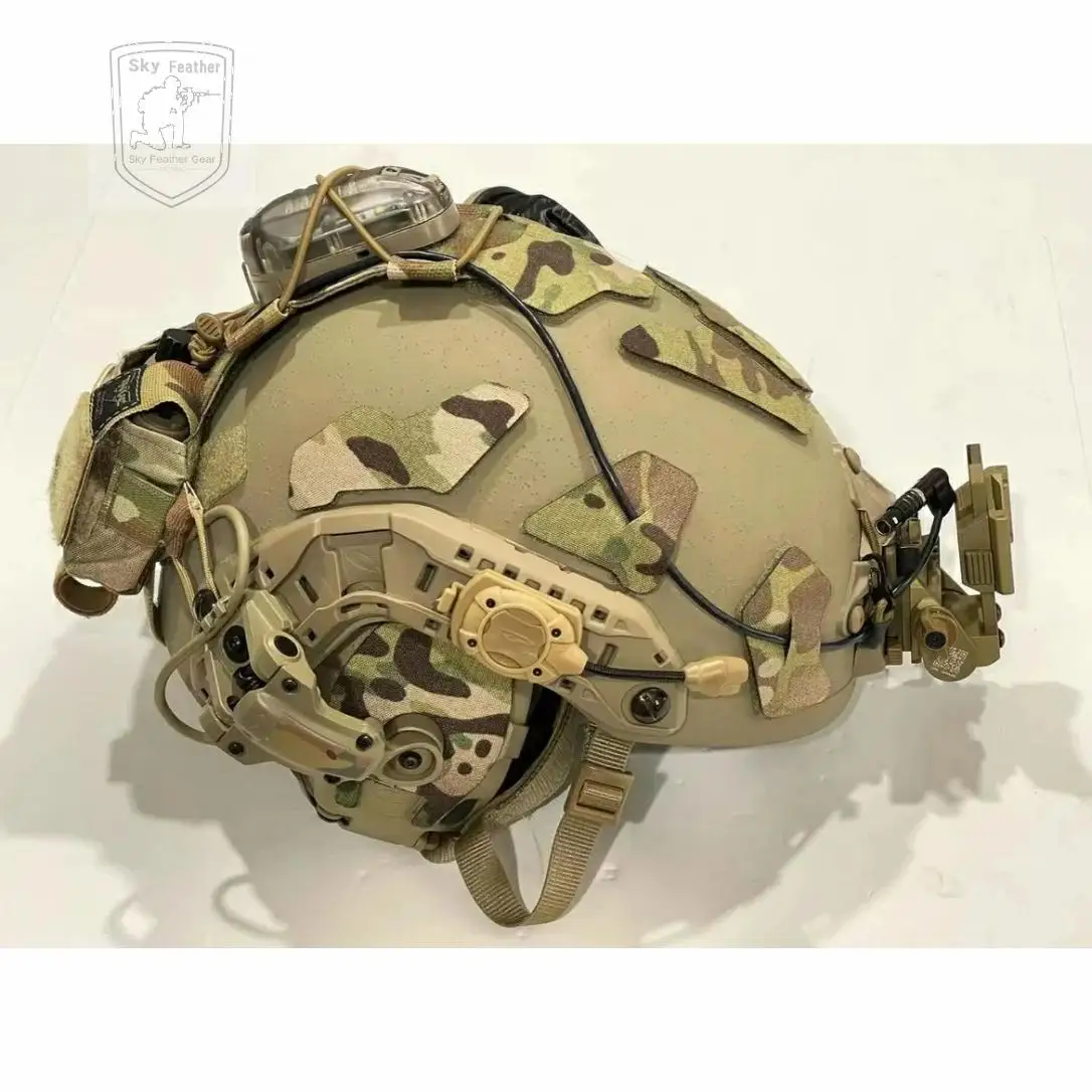 Casco táctico con gancho y bucle, pegatina facial de modelado 500D, tejido SF, bricolaje, nuevo - imagen 4