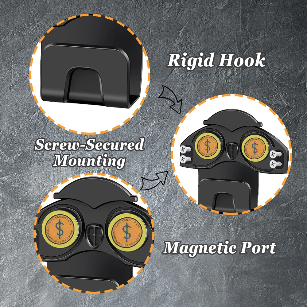 Soporte magnético para pistola, soporte para revólver y pistola magnético montado en la pared con protección de gatillo - imagen 5