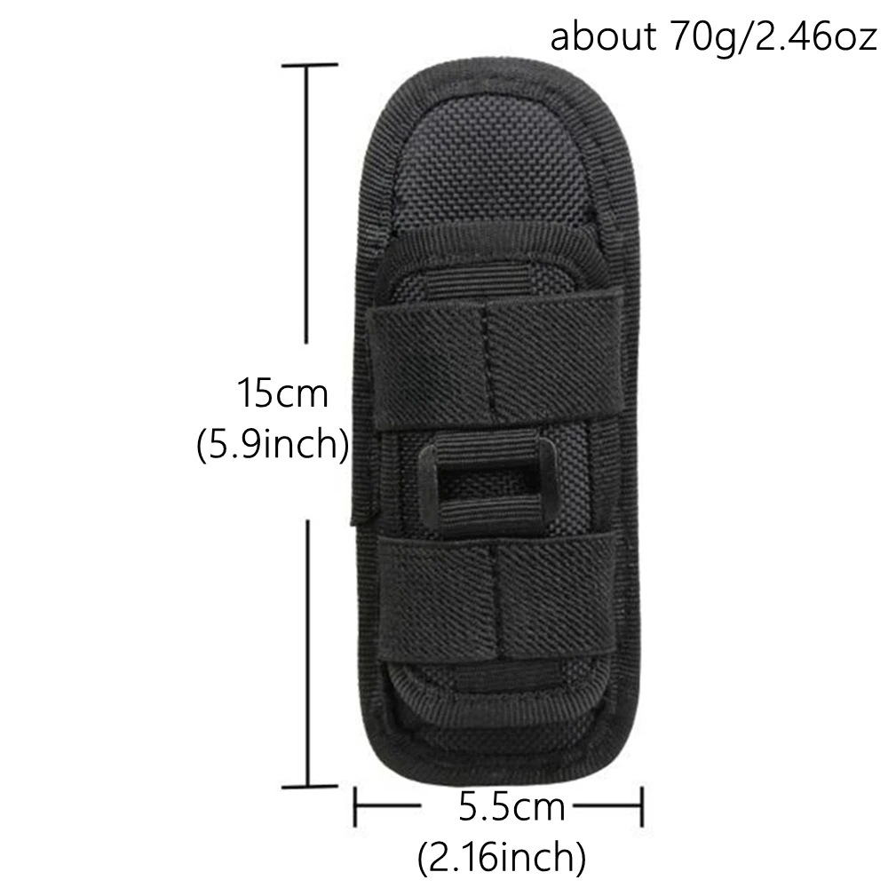 Tactical Flashlight Cover Nylon Case for Flashlight Belt Holster Holder For Duty Belt Hunting 360 Degree Flashlight Tool Pouch - imagen 3