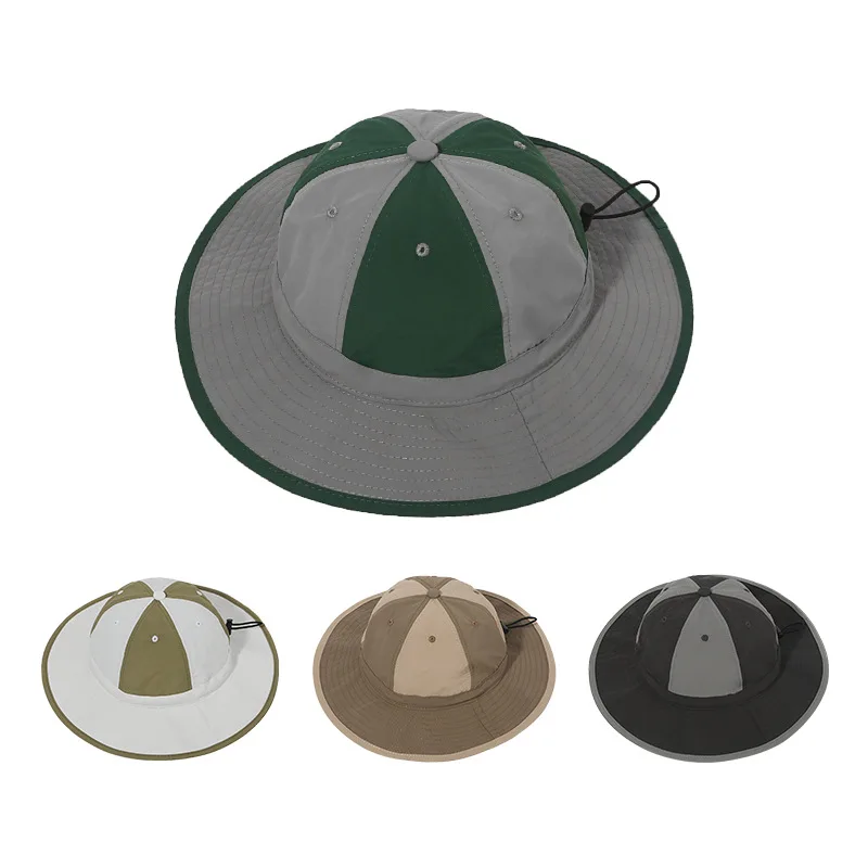 Sombrero de pescador de color, gorra de lavabo japonés, sombrilla, ajustable, con cordón, para acampar en la calle, protección solar al aire libre - imagen 2