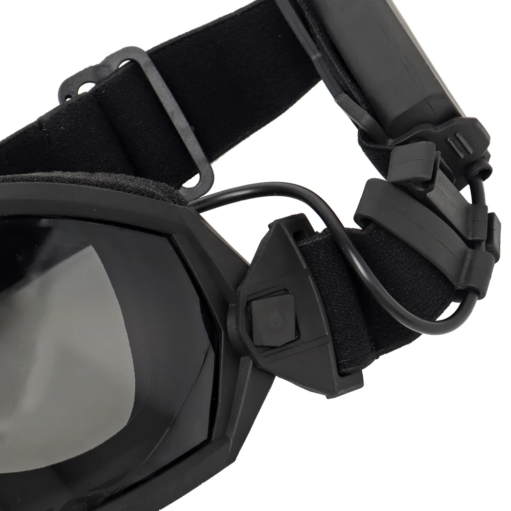 Gafas protectoras tácticas con Micro ventilador para caza, gafas de Paintball Airsoft, resistentes a los arañazos, gafas de seguridad para montar en Motocross - imagen 5