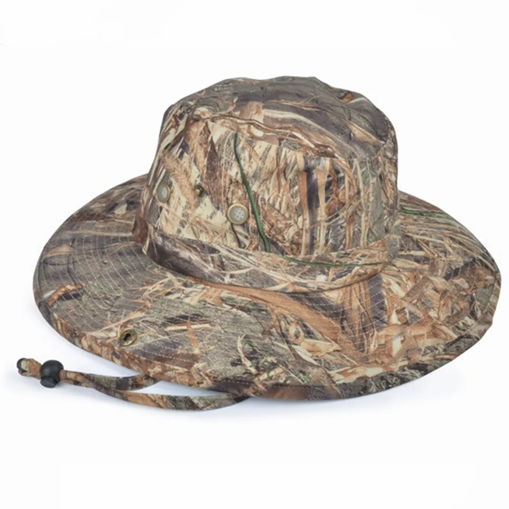 Alta calidad protección solar árbol Camo caza pesca Bonnie gorras deportes al aire libre escalada observación de aves sombrero de fotografía de jungla - imagen 2