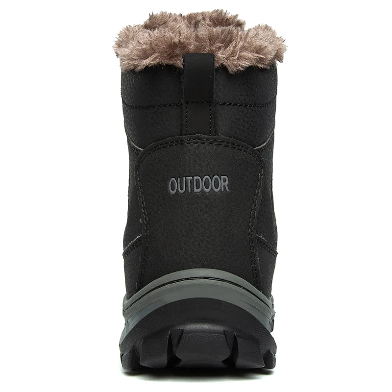 HIKEUP-Botas de nieve militares para hombre, calzado táctico de cuero genuino, para caza, senderismo, Invierno - imagen 5