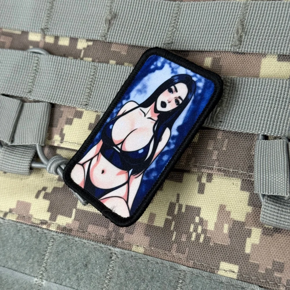 Parche táctico morale waifu anime bordado con velcro para chaleco - imagen 4