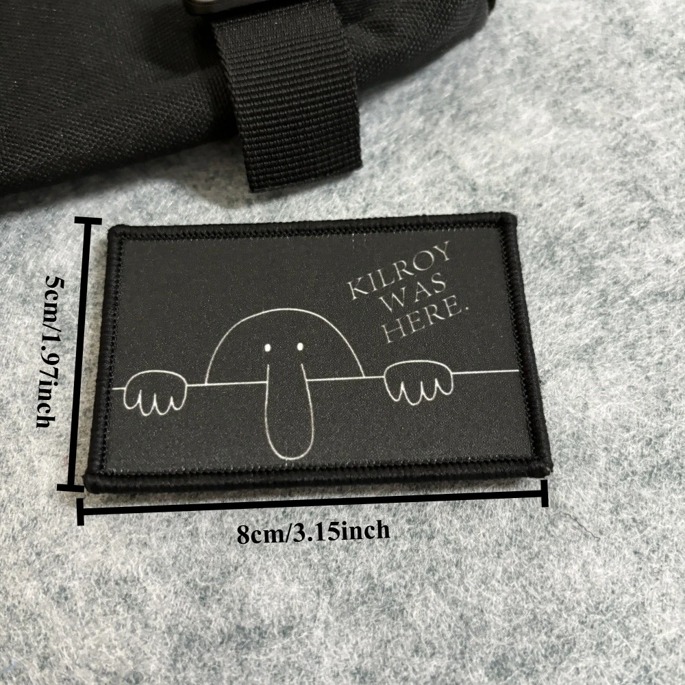 Kilroy era aquí parche táctico Goose Honk impreso parches de gancho y bucle insignia de moral militar brazalete del ejército apliques sombrero pegatinas - imagen 4