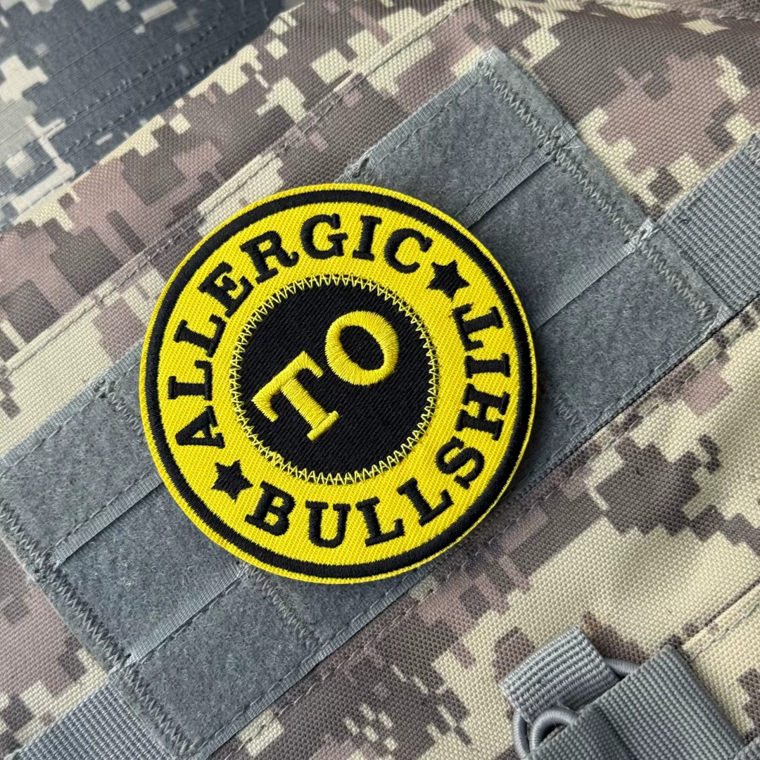 Parche moral bordado Allergic To Bullshit – Táctico velcro mochila