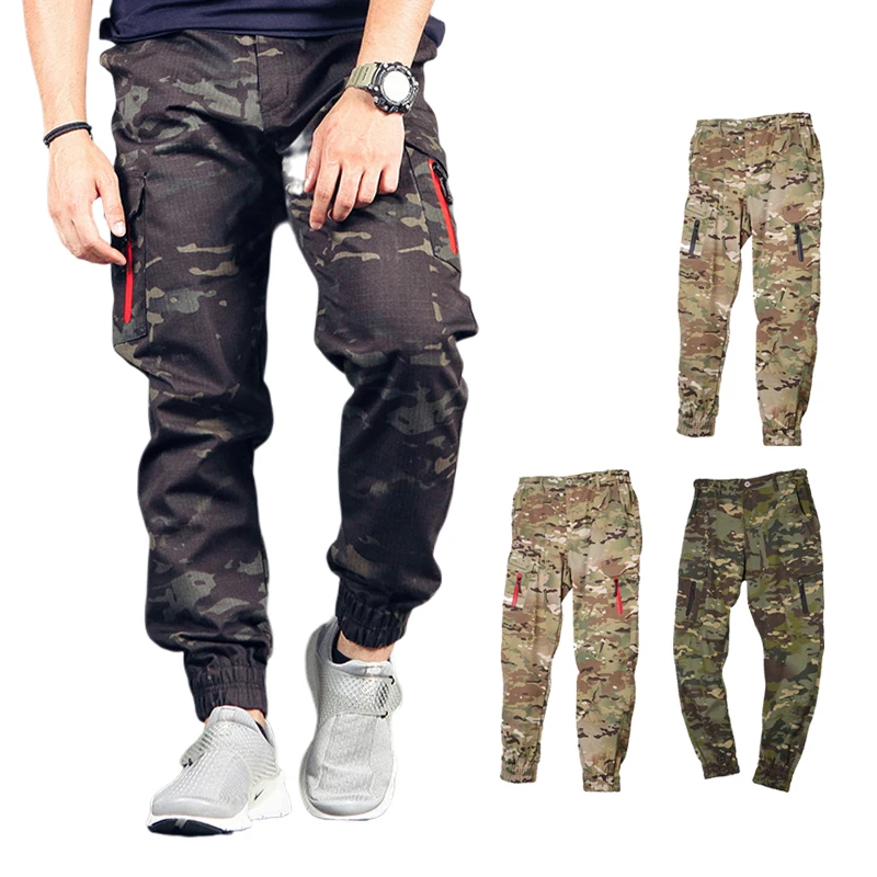 Emersongear, pantalones para hombre, pantalones de camuflaje, pantalones tácticos con bandas en el tobillo, pantalones para acampar, senderismo, caza, pantalones para correr, combate, cremallera roja, 11,11 ventas - imagen 3
