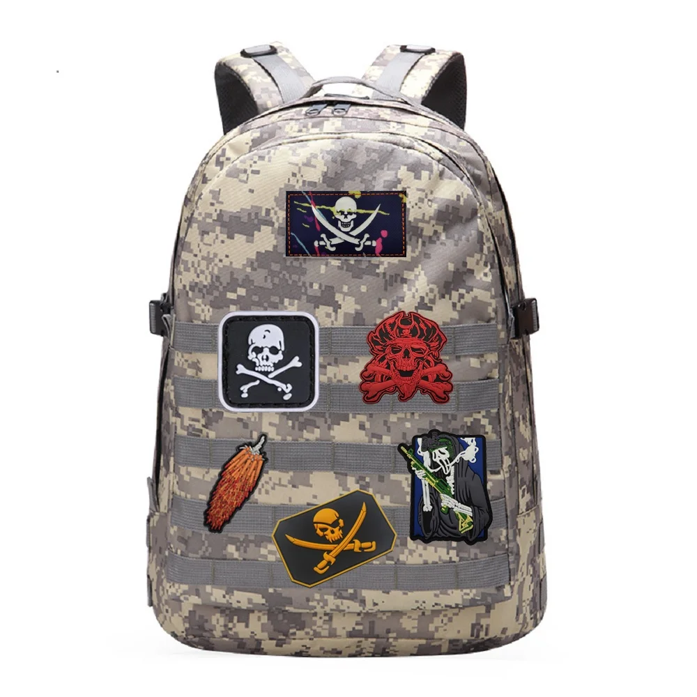 Pegatina de tela bordada 3D de PVC para Halloween, esqueleto divertido, moral táctica, seta, nube, brazalete, parches de mochila con bucle de gancho, nuevo - imagen 3