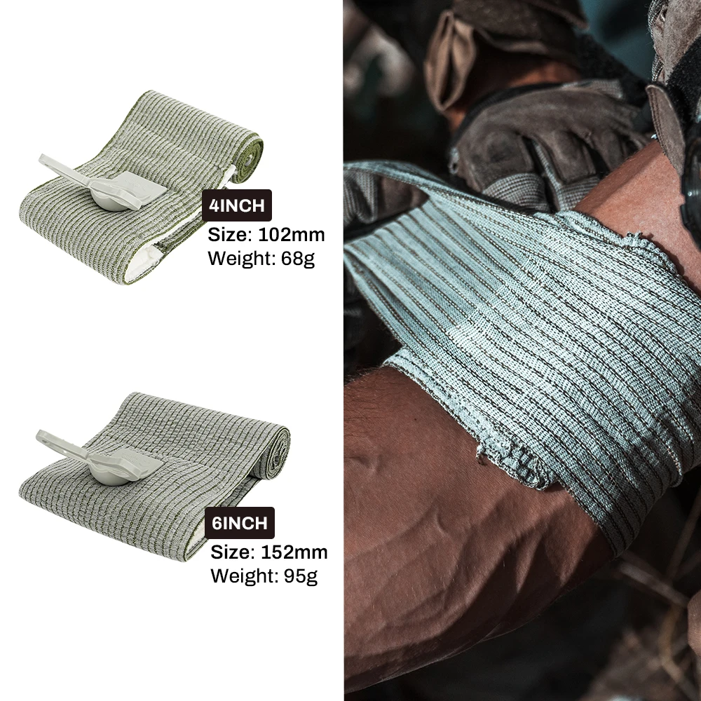 Vendaje de emergencia a presión de 6 pulgadas, vendaje para heridas de trauma de compresión de rescate de rinoceronte, botiquín de primeros auxilios de combate médico, suministros IFAK, - imagen 5