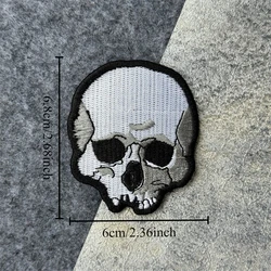 Parche táctico de moral calavera punk bordado gancho y bucle militar
