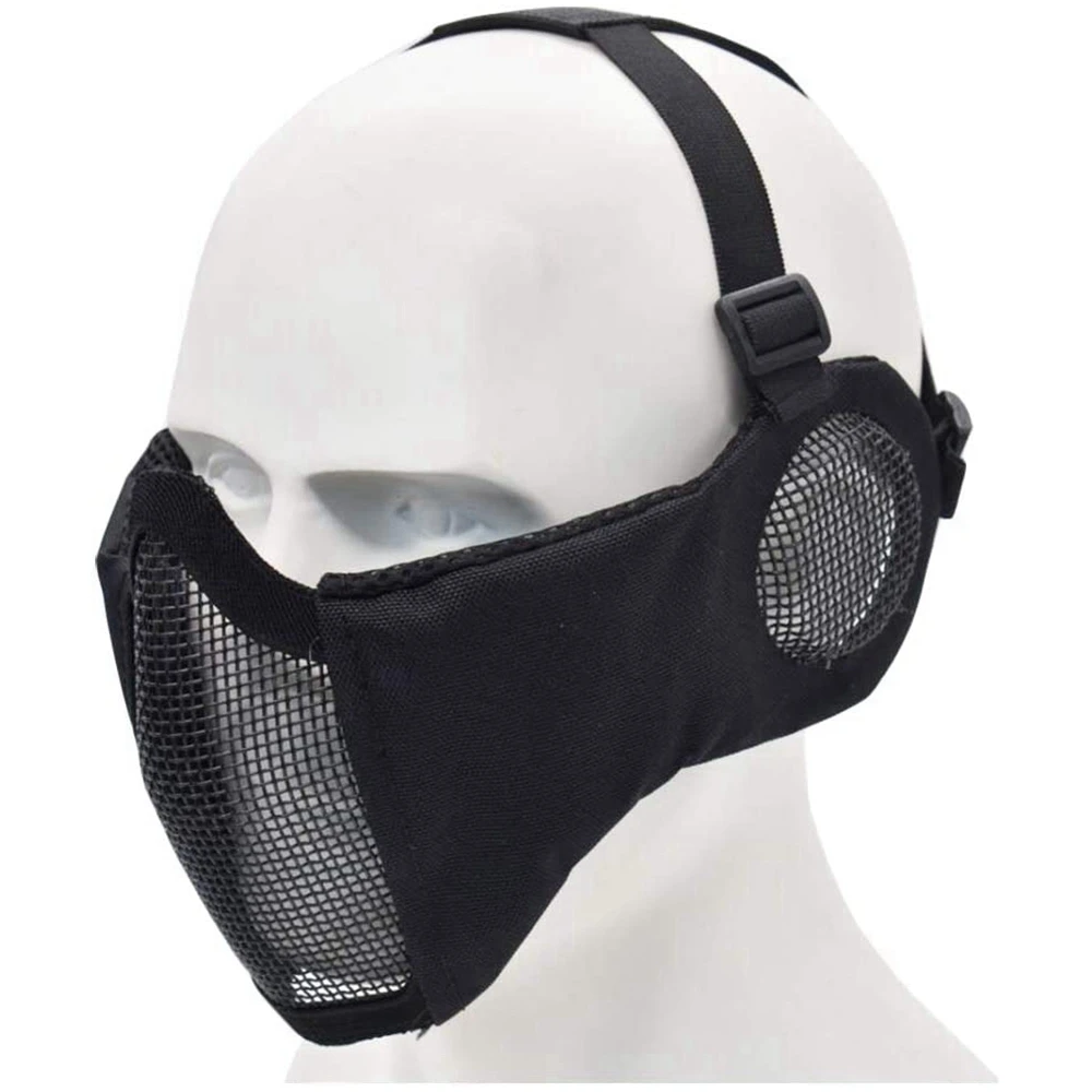 Casco táctico de caza rápida combinado con máscara de malla de media cara plegable y gafas para juego de Paintball CS - imagen 4