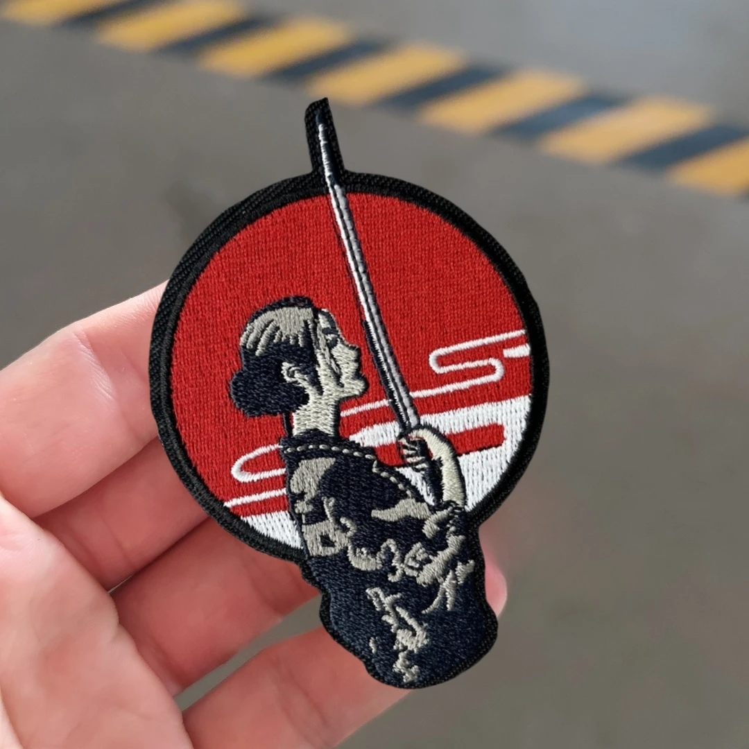 Parche bordado samurái japonés – Insignia táctica con velcro - imagen 2