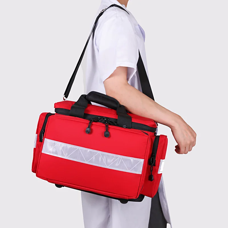 Botiquín de primeros auxilios de emergencia para exteriores, bolsa médica de rescate, estuche de gran capacidad, mochila de viaje Oxford reflectante impermeable con múltiples bolsillos - imagen 4