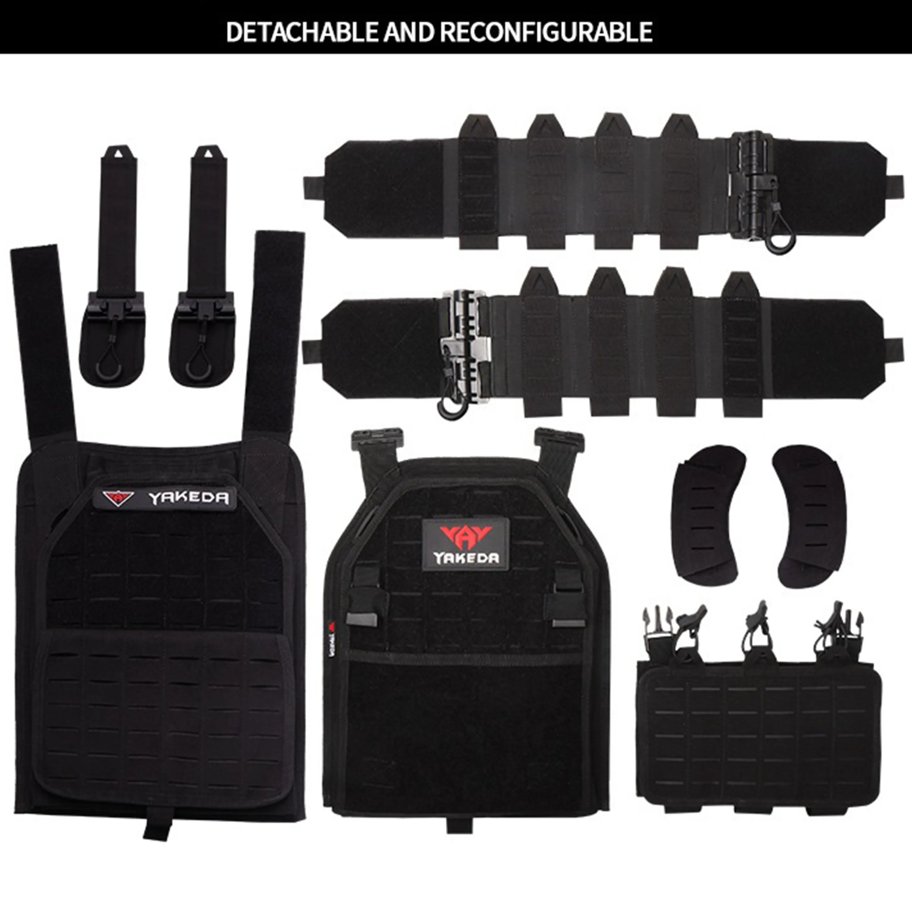 Chaleco táctico Yakeda, chaleco de transporte de equipo de caza al aire libre con corte láser ligero desmontable rápido - imagen 5