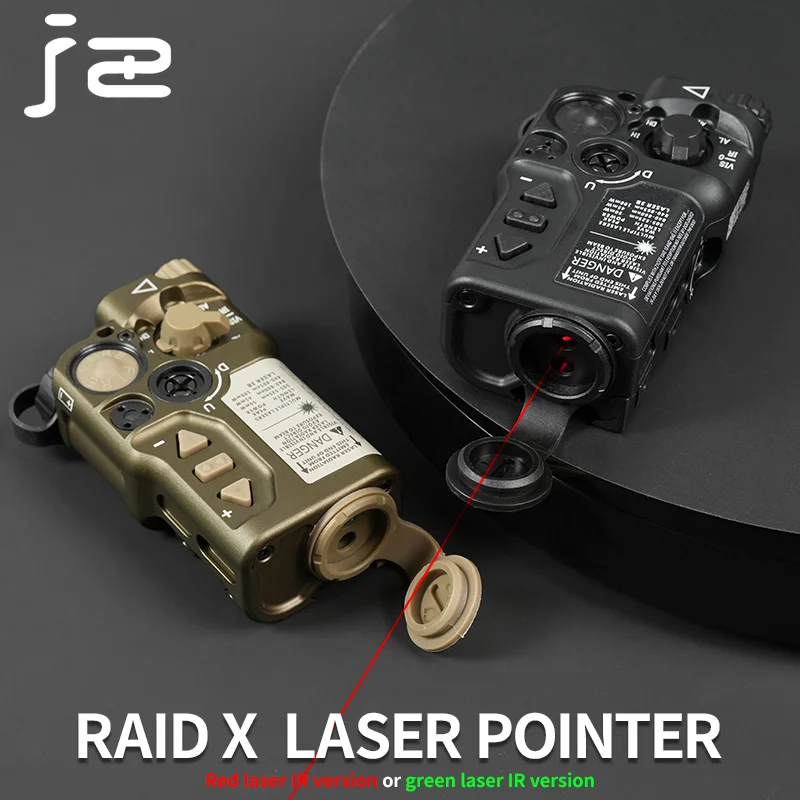 Raid-X-láser táctico rojo y verde, indicador de puntería de Metal, láser/estroboscópico IR adecuado para riel de 20mm, accesorios para armas de caza Airsoft - imagen 2