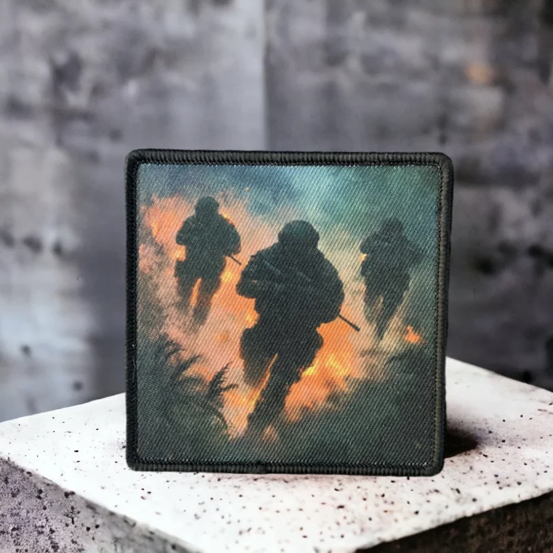 Parche de insignia de moral de soldado táctico, brazalete de calavera roja, parches militares con gancho y bucle, pegatinas de accesorios para sombrero y mochila al aire libre - imagen 5