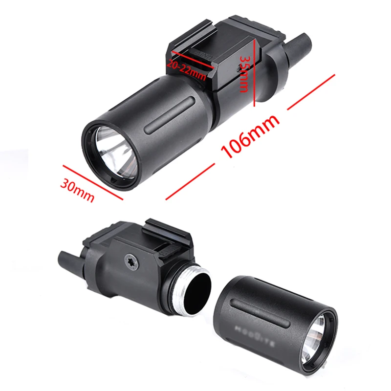 Linterna táctica PL350 PLH V2, luz de pistola, lámpara de Metal de alta potencia, arma de caza Airsoft, luz de explorador, riel Picatinny de 20mm - imagen 3
