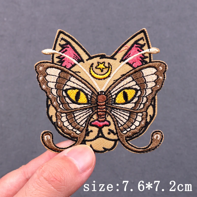 Parche de calavera Punk para planchar en la ropa, parches bordados de animales de Hip Hop, insignia de rayas, decoración de parches bordados - imagen 4