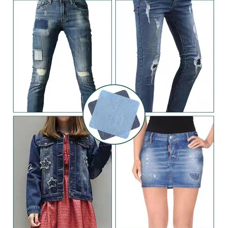 Parches de reparación de tela vaquera lavables, parche de codo de mezclilla, reparación de ropa vaquera, pantalones, ropa, tela de costura, bricolaje, 2 piezas, 5 piezas - imagen 4
