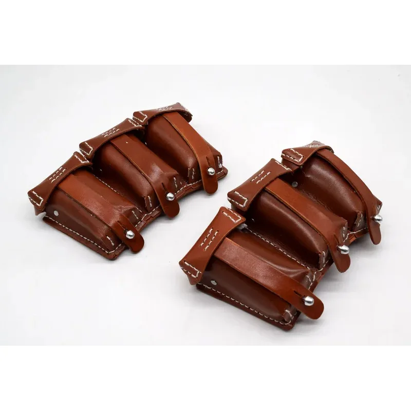 Accesorio de bolsa de revista de cuero Triple alemán K98 de recreación táctica