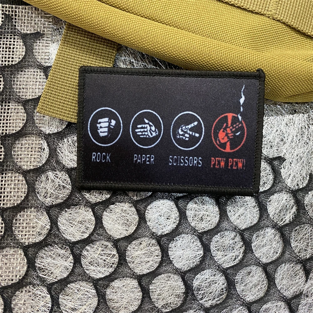 Stay on Target moral Badge Patch Rock Paper Deadpool Tactical Print Hook and Loop Oregon Trail brazalete mochila sombrero pegatina - imagen 3