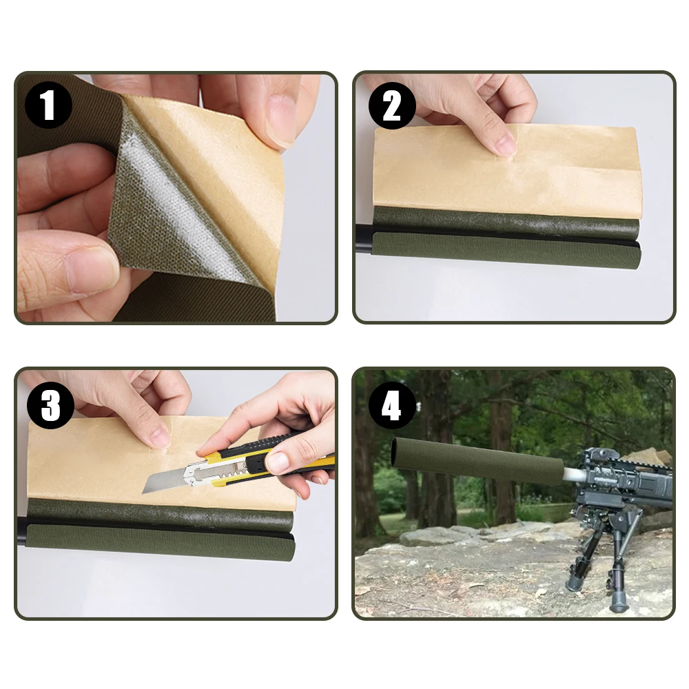 Cinta protectora silenciosa de 4/6 pulgadas, cinta de camuflaje autoadhesiva táctica, adornos de francotirador de caza, envoltura de cubierta de tela - imagen 5