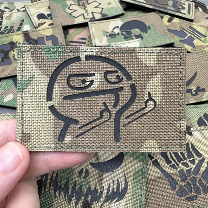 Parches Multicam IR, parches tácticos morales de corte láser en mochila, chaleco, ropa, insignias para exteriores, insignias reflectantes con gancho y bucle - imagen 2