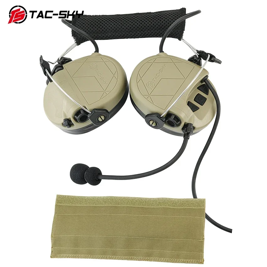 TS TAC-SKY TAC-302 Diadema trasera Protección táctica para los oídos, auriculares electrónicos con cancelación de ruido con PTT V2 de 2 pines para Airsoft - imagen 5