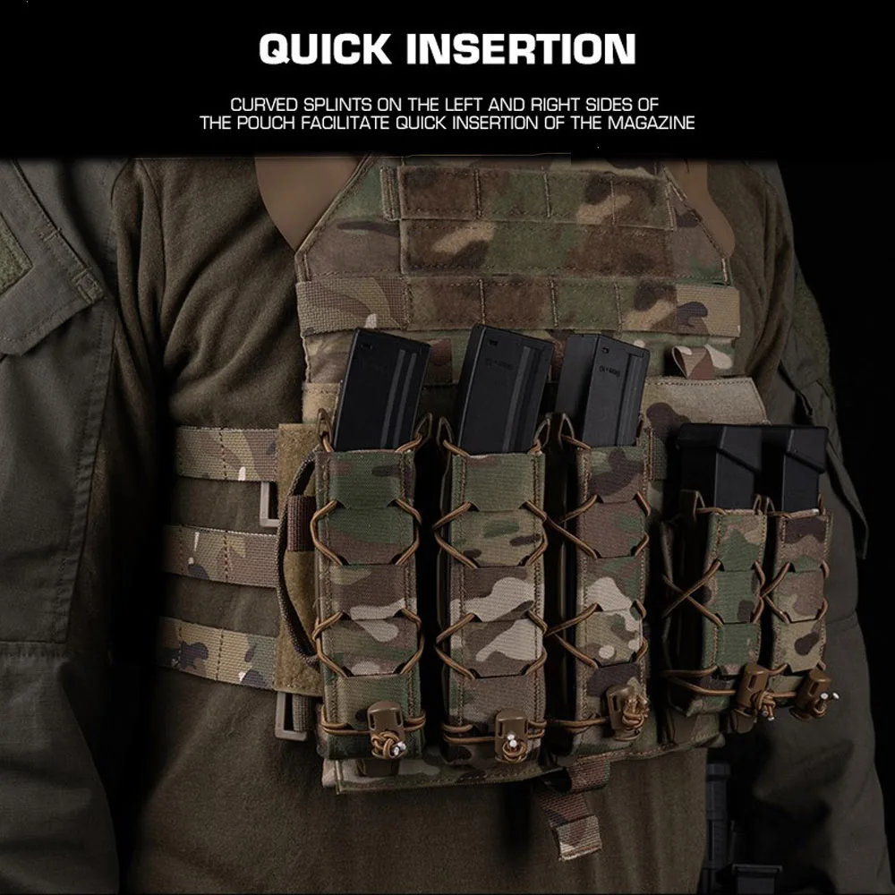 Bolsa larga Tiger Mag versión V2 Gen, estilo superior abierto/cubierta para MP5 MP7 9mm/.45, portador de placa, riñonera MOLLE - imagen 3