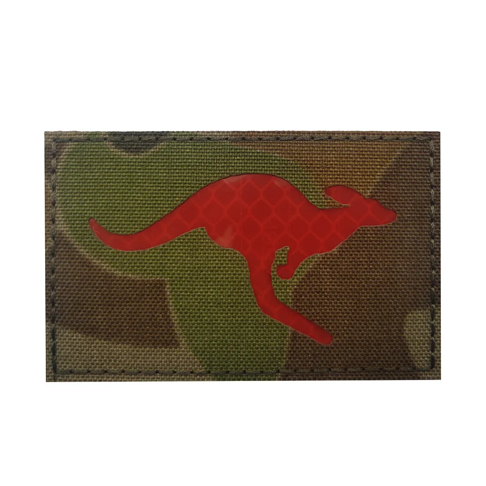 Canguro australiano 3D reflectante IR parche táctico bordado camuflaje táctica insignia gancho y bucle aplique para chaqueta mochila - imagen 5