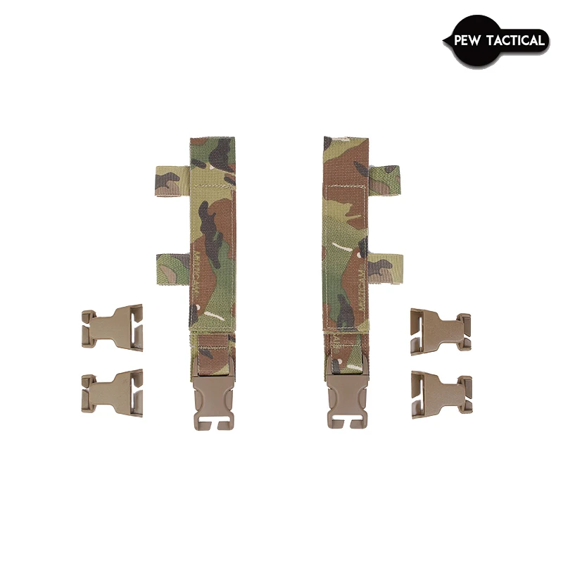 Correas tácticas Pew Flatpack Piggyback (par) de liberación rápida estilo HSP Airsoft Thorax chaleco táctico accesorios Camo - imagen 4