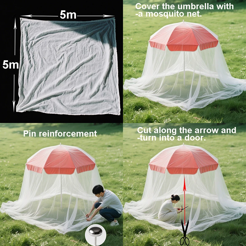 Diy mosquitera corta Yourslf tamaño propio Camping caza pesca al aire libre jardín tienda de jardinería 2m * 3m 3*4 3*6 5*10 dormitorio de red - imagen 4