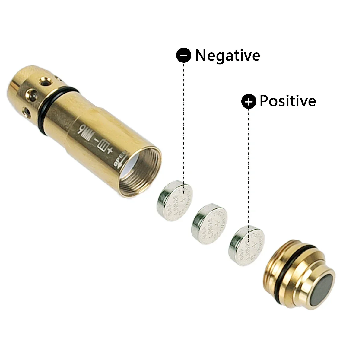 Palo de entrenamiento láser de 9x19mm o vista de orificio 2 en 1 puntero de mira láser de doble uso para fuego seco balas láser de entrenamiento de 9mm 9mm - imagen 5