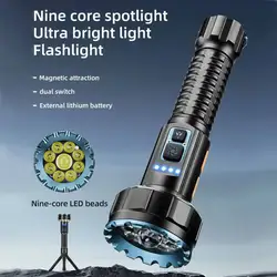 Linterna táctica LED COB recargable USB de alto rendimiento