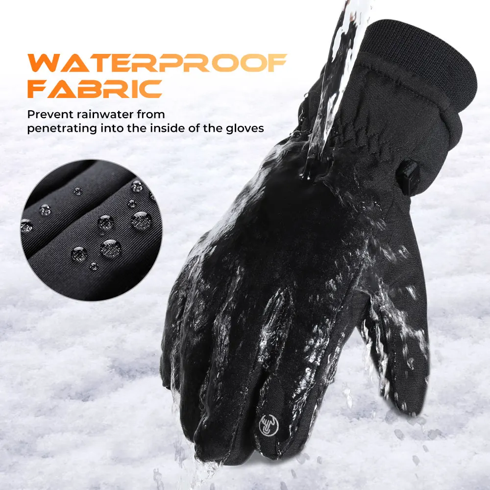 Guantes de nieve para motocicleta, manoplas cálidas con pantalla táctil, antideslizantes, impermeables, para Snowboard, esquí, moto de nieve, accesorios de ciclismo de invierno - imagen 3