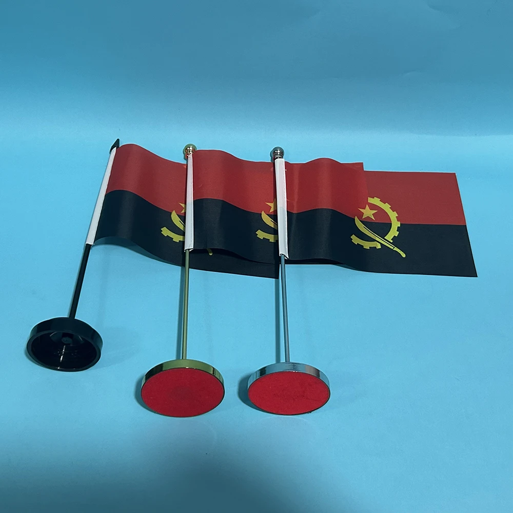 BANDERA DE SKY, bandera de escritorio de Angola, 14x21cm, poliéster, bandera nacional de Angola, adornos de escritorio, banderas para decoración de mesa - imagen 2