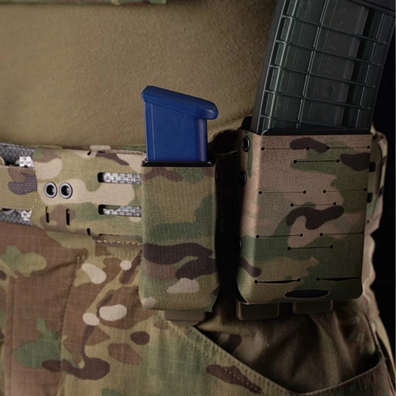 Bolsa para revistas rápida de 9MM, estuche táctico Molle Triple para revistas, Clips Molle, funda para bolsa Mag, soporte Universal para cartuchos para caza - imagen 3