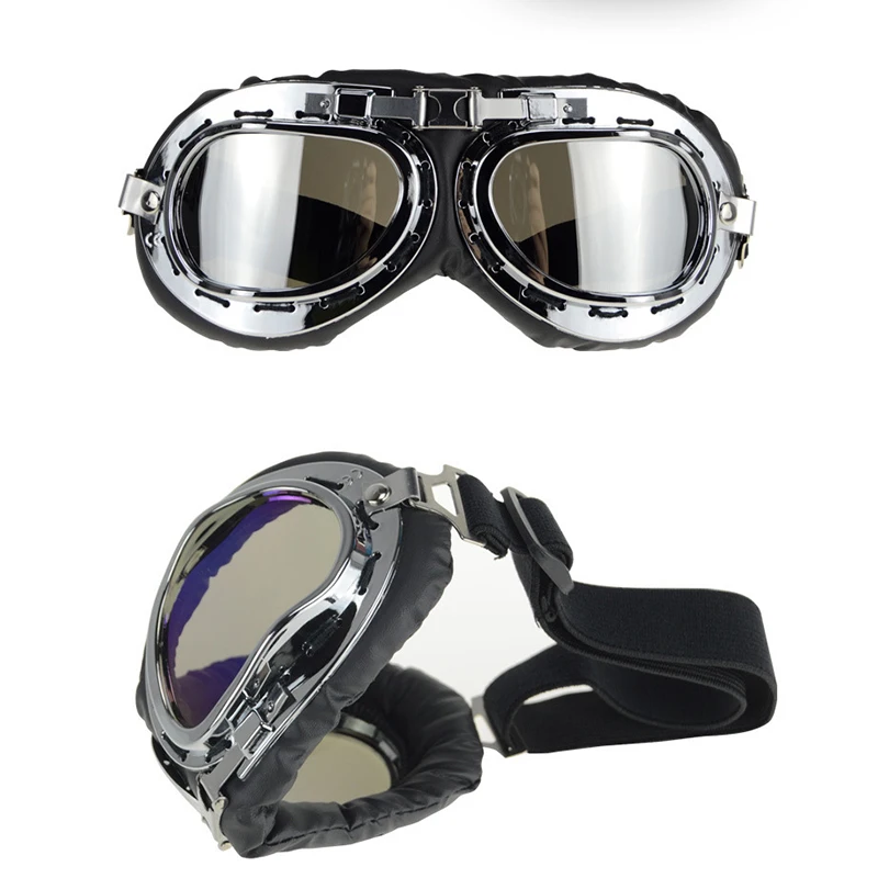 Gafas vintage para casco de motocicleta - A prueba de viento y arena