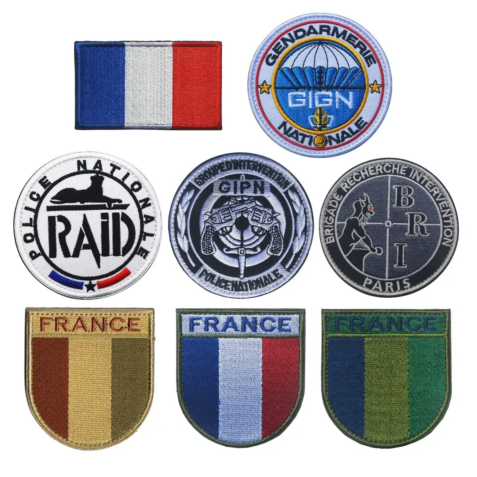 Parches bordados GIGN GIPN BRI, parche táctico de gancho y bucle francés para exteriores, insignia de moral militar, apliques de combate, ropa, mochila - imagen 4