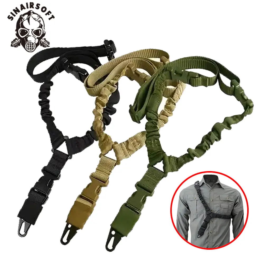 SINAIRSOFT-bandeja de hombro táctica ajustable con hebilla de Metal, cuerda elástica para bolso, cámara, equipo de caza al aire libre