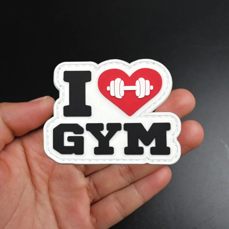 Parche de PVC para gimnasio, insignia de moral deportiva táctica, pegatinas para ropa, gancho, parches militares, mochila, brazalete