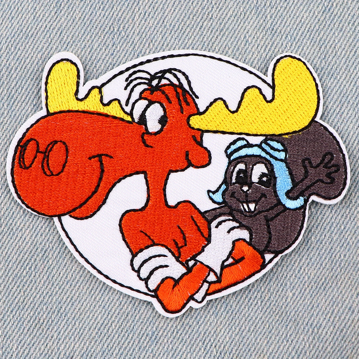 Parches bordados de ciervo de dibujos animados para ropa, parches para ropa, Animal lindo, DIY, parche para planchar en la ropa, pegatinas - imagen 2