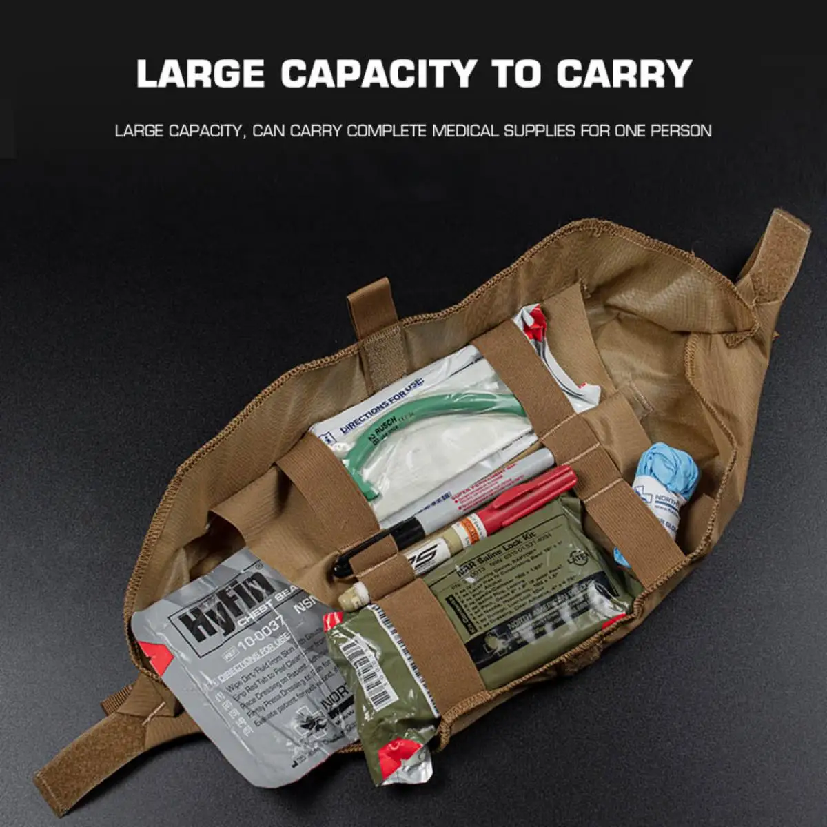 Bolsa médica Universal V5 PC FC IFAK, botiquín de primeros auxilios con inserción extraíble dividida, bolsa de paquete Compatible con chaleco Hook-LooP, aparejo para el pecho - imagen 3