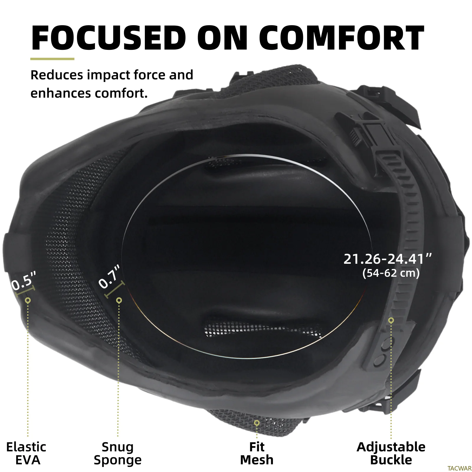 Casco EVA Pro Airsoft cara completa con riel NVG malla transpirable - imagen 5
