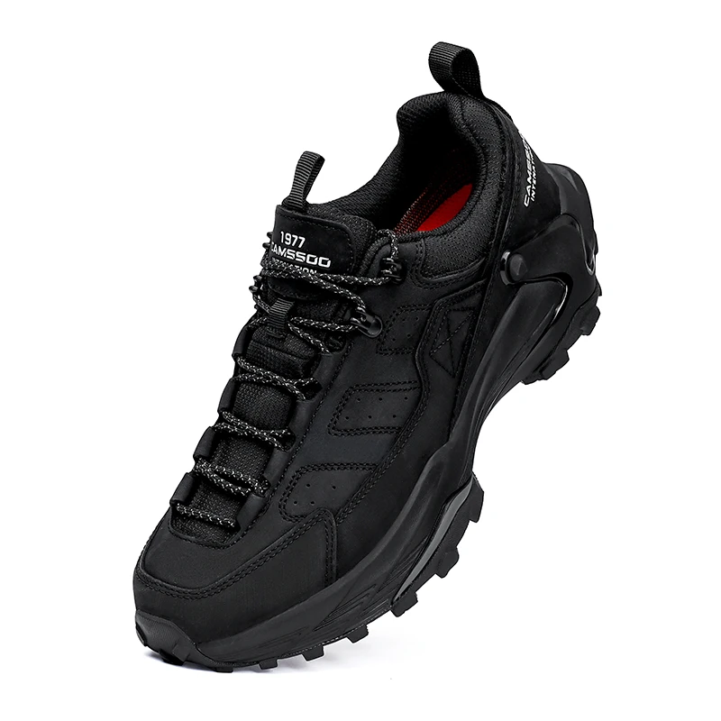 CAMSSOO Botas de senderismo de cuero de vaca, zapatos de caza impermeables para hombre, zapatos de viaje, zapatillas de deporte informales para escalar al tobillo - imagen 5