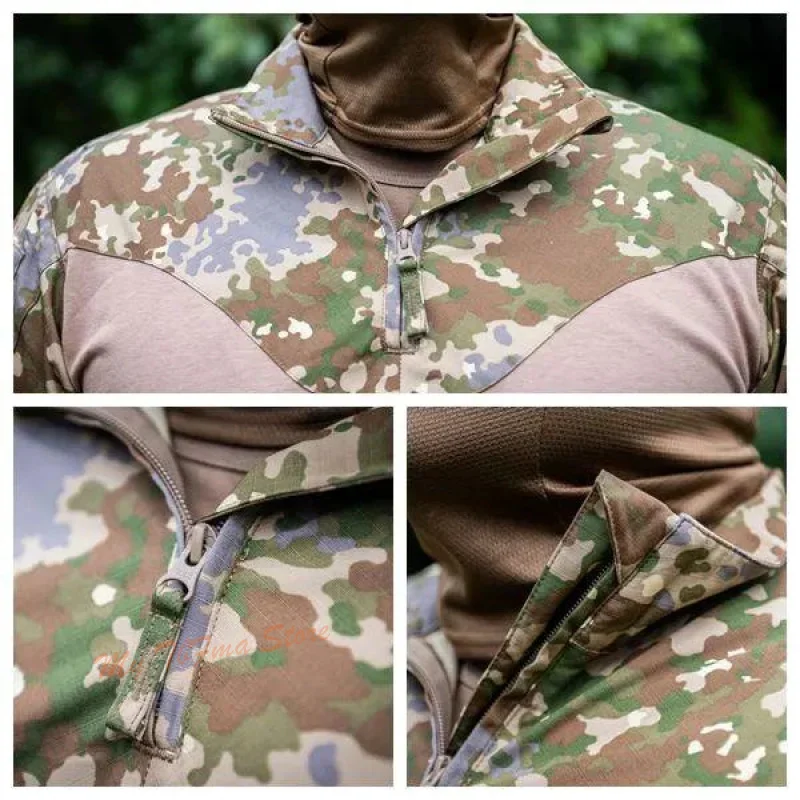 Pantalones tácticos De camuflaje Durban, antiinfrarrojos, todo terreno, traje De rana alemán FleckTarnung, Camisa larga De punto, tela De protección IR - imagen 2