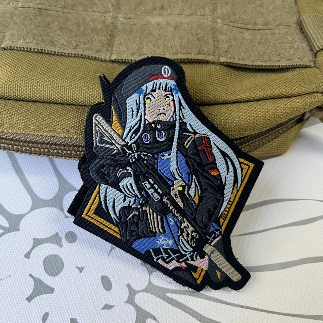 HK416 GFL T-Doll (Muñeca táctica) Brazalete militar Weeb Morale de primera línea para niñas Parches bordados con gancho y bucle para ropa - imagen 2