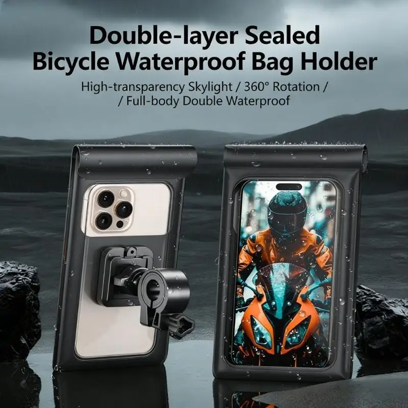 Soporte teléfono para motocicleta, bolsa impermeable, diseño bloqueo antigolpes para sujeción segura en carreteras durante - imagen 4