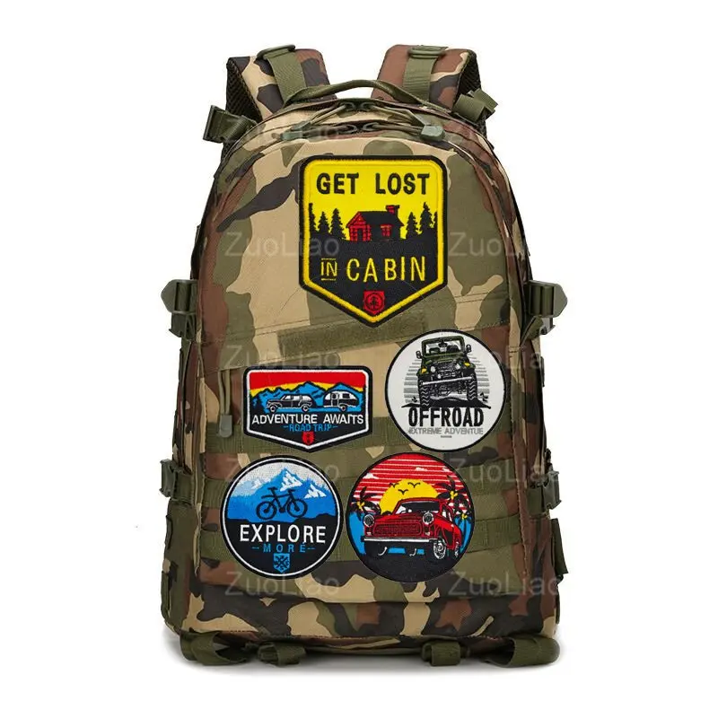 Parche bordado 3D para mochila, insignia de vehículo todoterreno para exteriores, decoración de ropa, brazalete, chaqueta de aventura, gancho - imagen 3